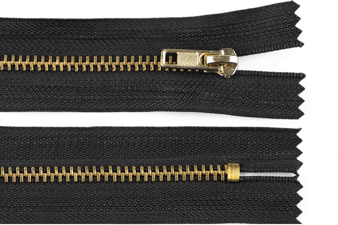 Kovový zip šíře 4 mm délka 14 cm kalhotový Varianta: 322 černá, Balení: 1 ks