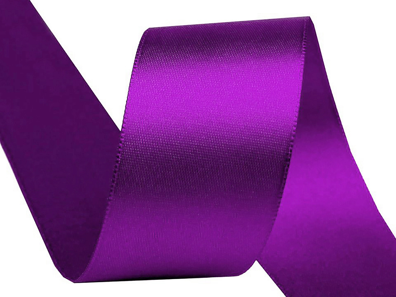 Atlasová stuha oboulící šíře 40 mm Varianta: 510 fialová purpura, Balení: 20 m