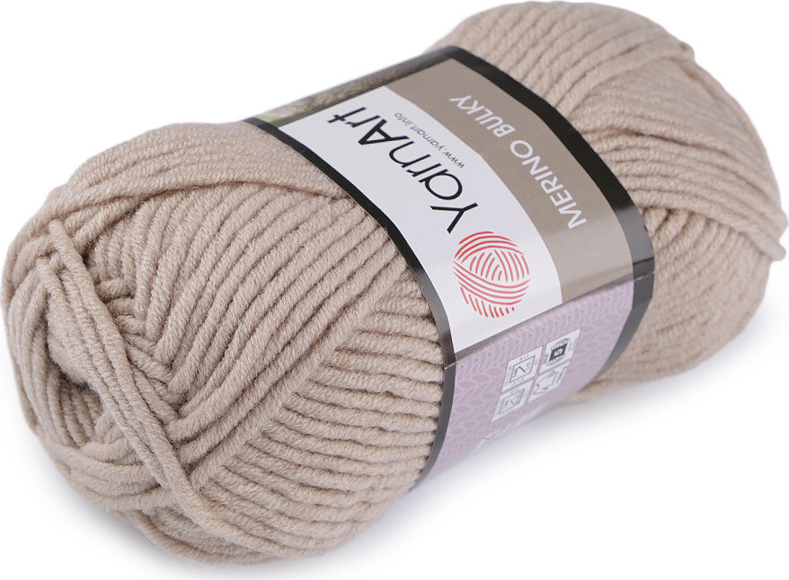 Pletací příze Merino bulky 100 g Varianta: 16 (033) šedobéžová, Balení: 1 ks