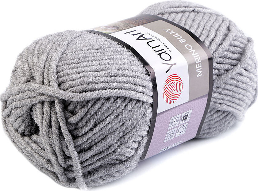 Pletací příze Merino bulky 100 g Varianta: 3 (282) šedá holubí, Balení: 1 ks