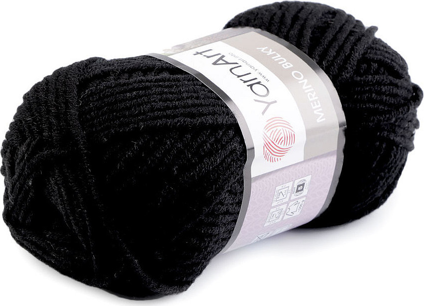 Pletací příze Merino bulky 100 g Varianta: 10 (585) černá, Balení: 1 ks