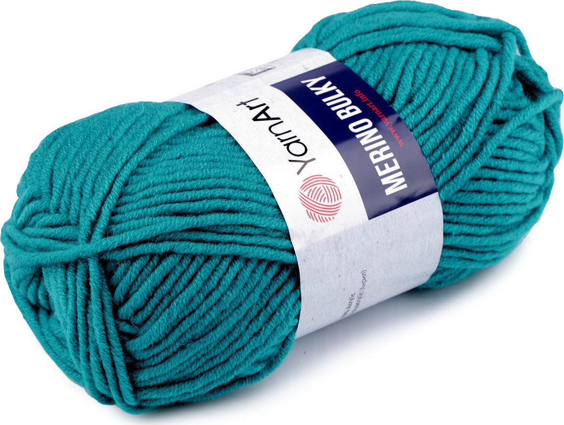 Pletací příze Merino bulky 100 g Varianta: 24 (11448) zelený tyrkys, Balení: 1 ks