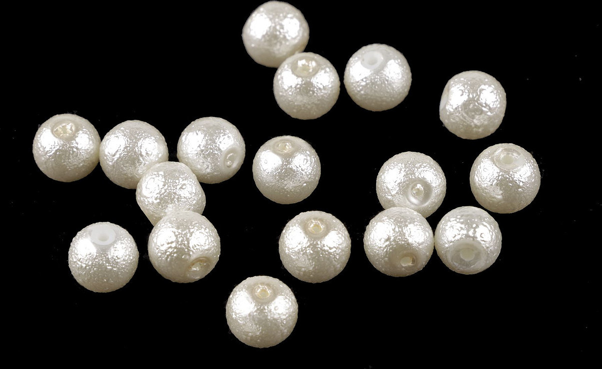 Skleněné voskové perly vroubkované Ø10 mm Varianta: 21 perlová, Balení: 20 g