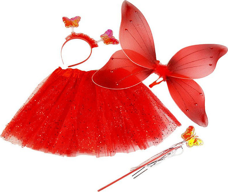 Karnevalový kostým - motýlí víla Varianta: 4 levandulová, Balení: 1 sada