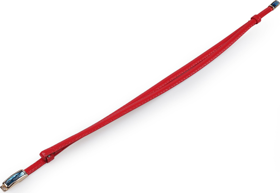Dámský / dívčí pásek šíře 1 cm Varianta: 5 červená broušený kámen, Balení: 1 ks