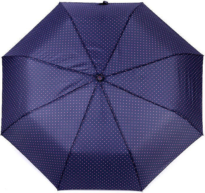 Dámský skládací vystřelovací deštník s puntíky Varianta: 2 modrá tmavá, Balení: 1 ks