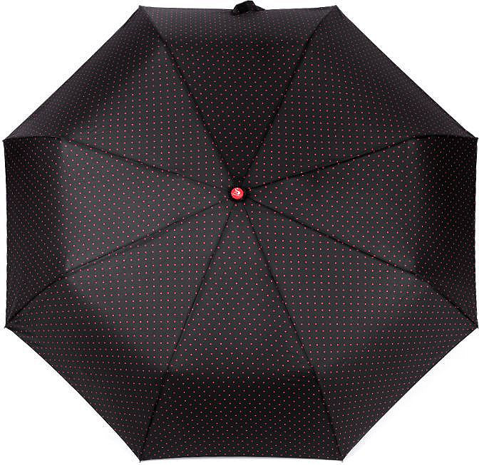 Dámský skládací vystřelovací deštník s puntíky Varianta: 4 černá, Balení: 1 ks