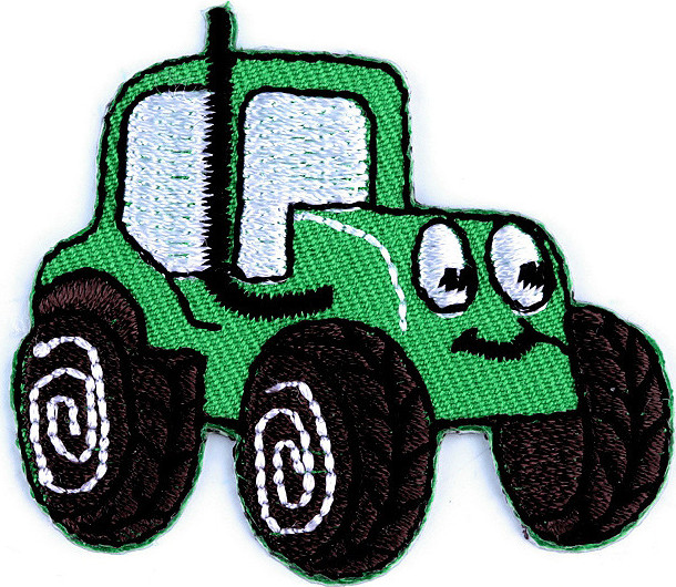 Nažehlovačka nákladní auto, traktor, bagr, vláček, míchačka Varianta: 13 zelená pastelová traktor, Balení: 1 ks