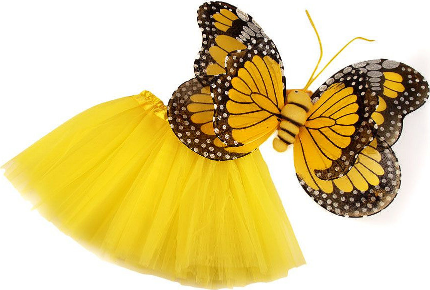 Karnevalový kostým - motýl Varianta: 3 žlutá, Balení: 1 sada