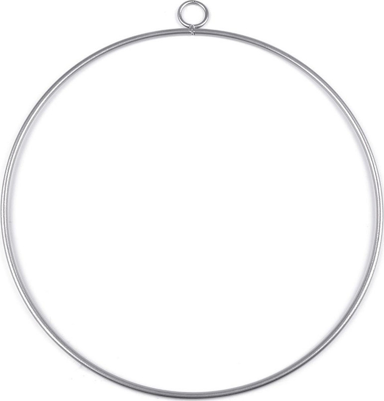 Kovový kruh na lapač snů / k dekorování Ø25 cm Varianta: 4 stříbrná tmavá mat, Balení: 1 ks