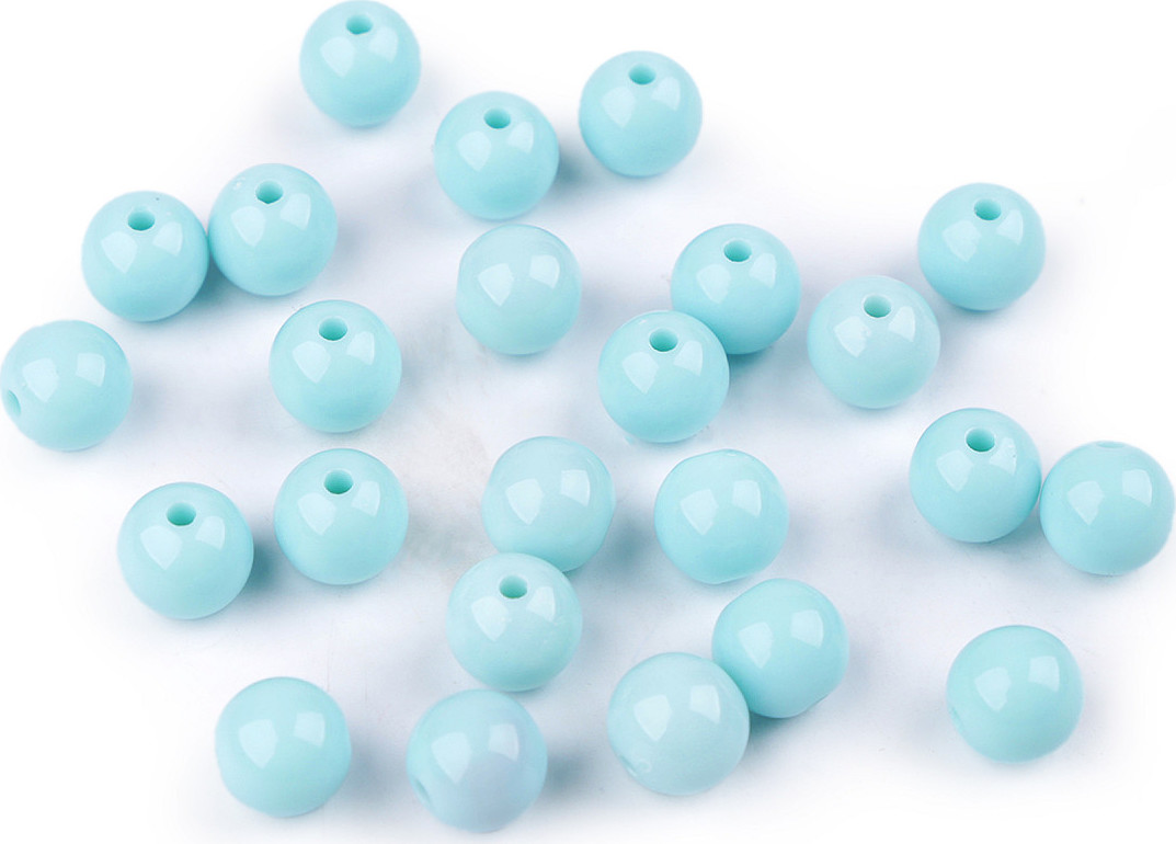 Plastové korálky Color Ø10 mm Varianta: 4 modrá azurová, Balení: 20 g