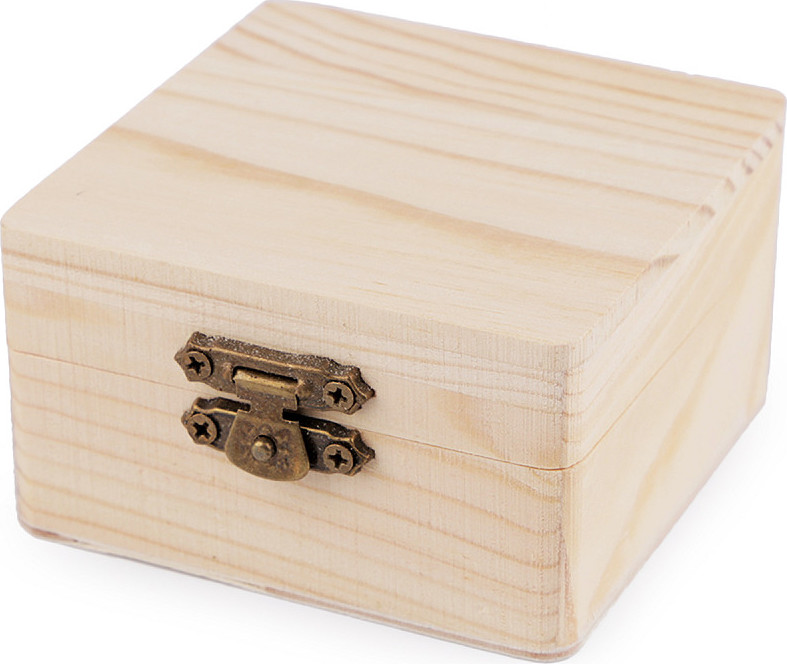 Dřevěná krabička k dozdobení Varianta: 2 (8x8 cm) přírodní, Balení: 1 ks