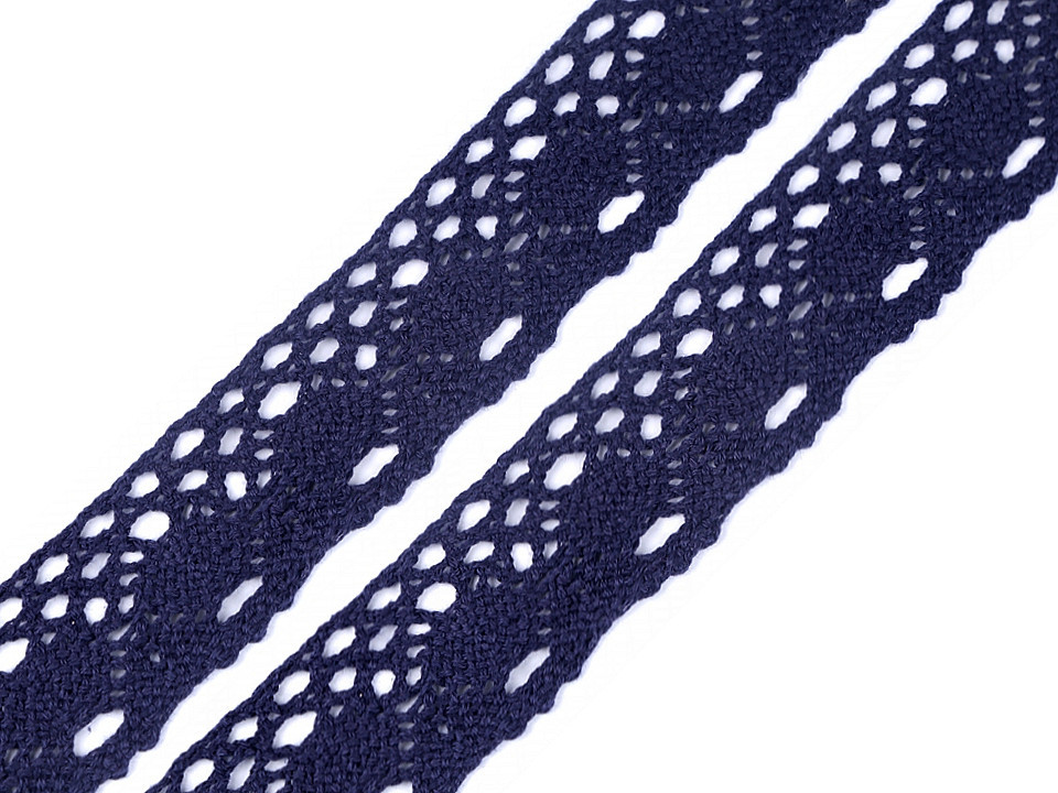 Bavlněná krajka paličkovaná šíře 40 mm Varianta: 5 modrá temná, Balení: 13.5 m