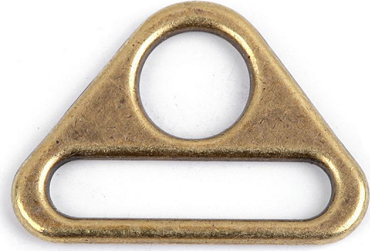Trojúhelníkový kovový průvlek šíře 25 mm Varianta: 4 staromosaz, Balení: 2 ks