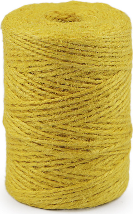 Jutový provázek Ø2 mm k pletení a háčkování i na balení Varianta: 3 žlutá, Balení: 1 ks