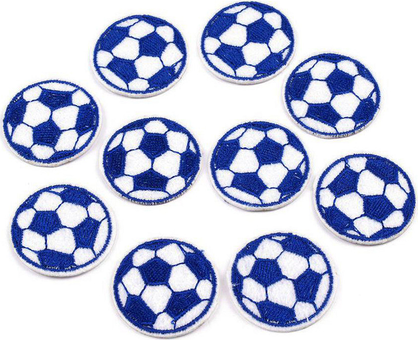 Nažehlovačka fotbalový míč Varianta: 9 (35 mm) modrá kobaltová, Balení: 2 ks
