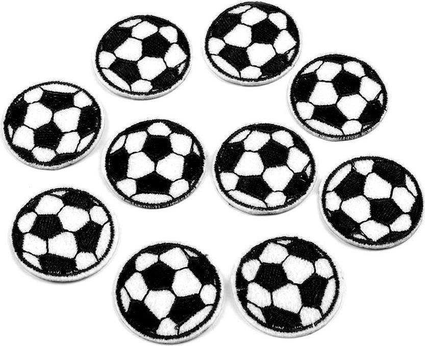 Nažehlovačka fotbalový míč Varianta: 7 (35 mm) bílo-černá, Balení: 10 ks