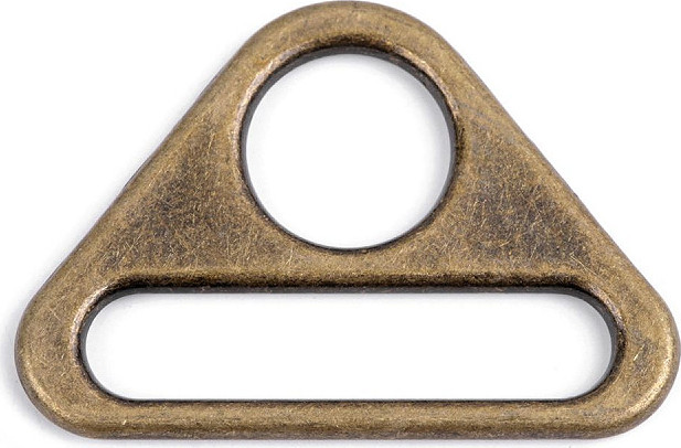 Trojúhelníkový kovový průvlek šíře 31 mm Varianta: 5 staromosaz, Balení: 2 ks