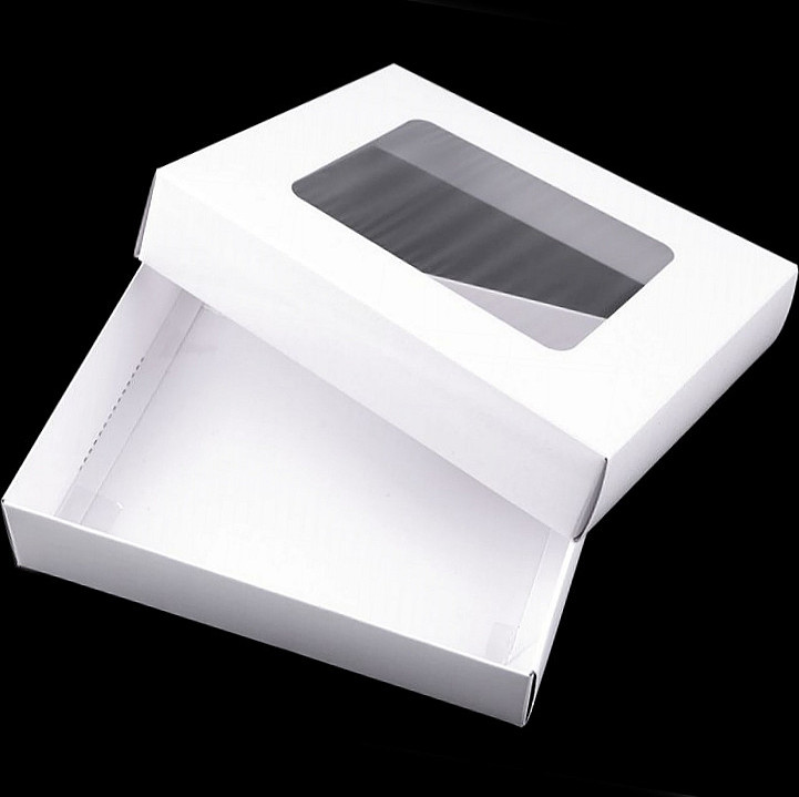 Papírová krabice s průhledem Varianta: 2 bílá, Balení: 5 ks