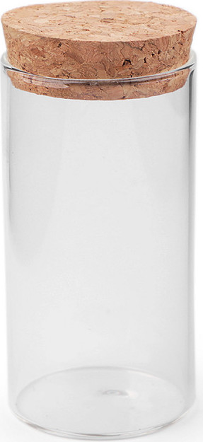 Skleněná lahvička / dóza s korkem Varianta: 1 (47x90 mm) transparent, Balení: 4 lahv.