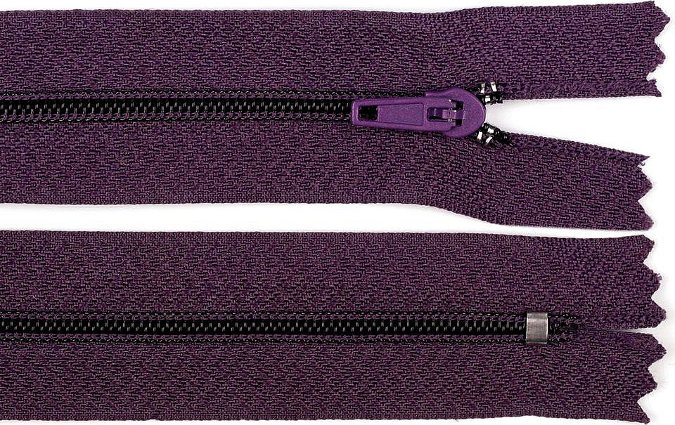 Spirálový zip šíře 3 mm délka 20 cm pinlock Varianta: 196 fialová temná, Balení: 1 ks