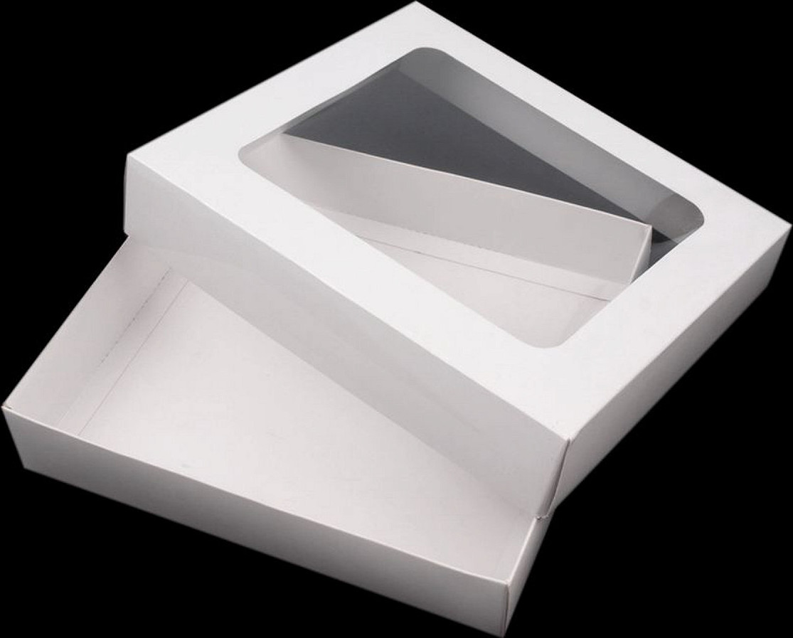 Papírová krabice s průhledem Varianta: 2 bílá, Balení: 20 ks