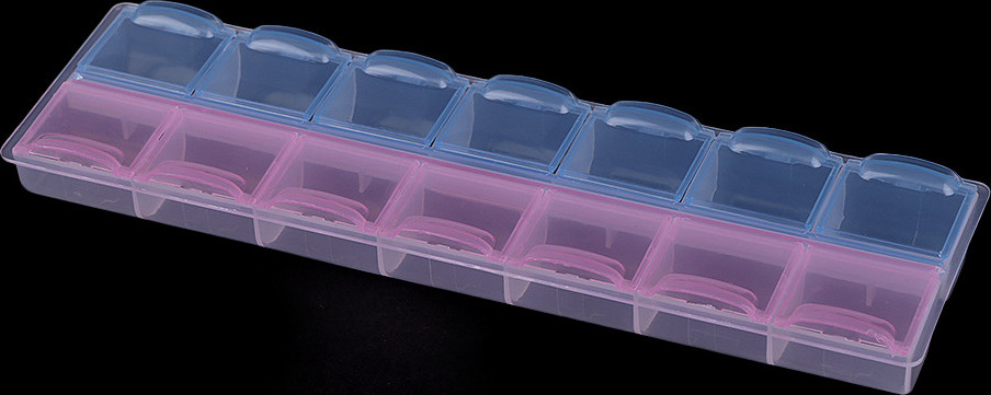 Plastový box / zásobník 6x21,5x2 cm Varianta: modrá ledová růžová, Balení: 1 ks