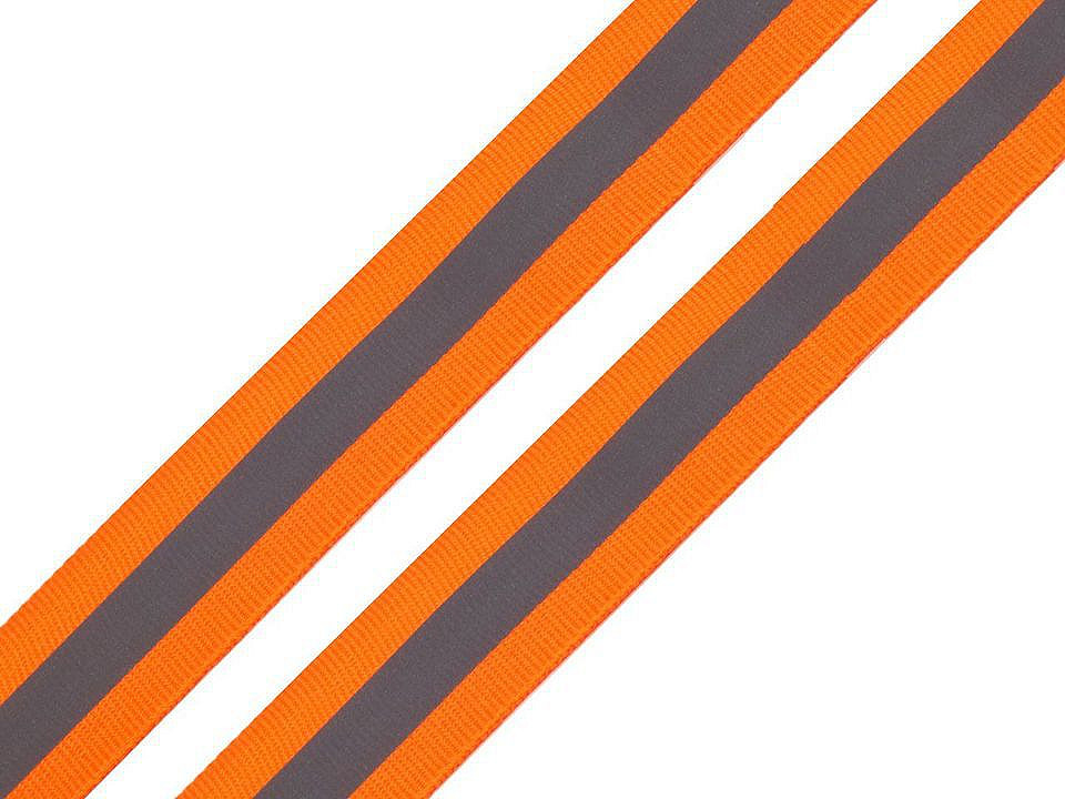 Reflexní páska šíře 25 mm na tkanině Varianta: 2 oranžová neon, Balení: 5 m