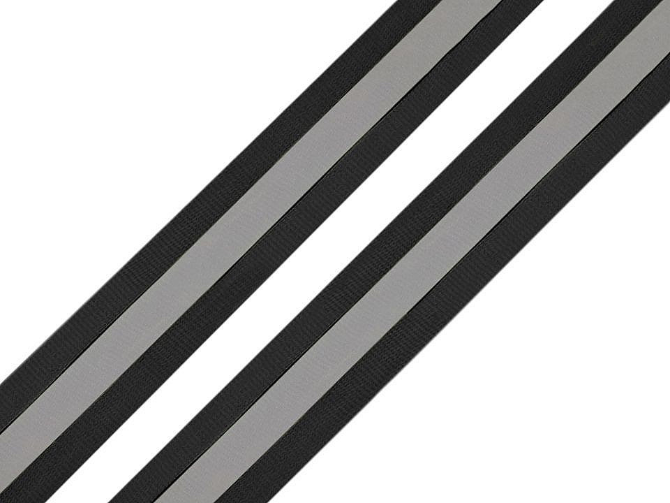 Reflexní páska šíře 25 mm na tkanině Varianta: 3 černá, Balení: 50 m