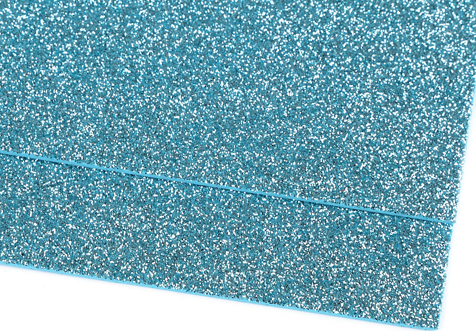 Pěnová guma Moosgummi s glitry 20x30 cm Varianta: 9 modrá ledová, Balení: 10 ks