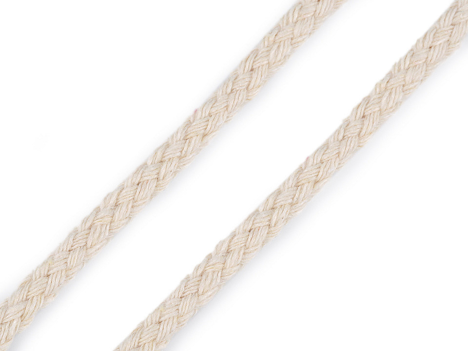 Oděvní šňůra / bavlněná příze / knot Ø5 mm splétaná Varianta: 1 bílá, Balení: 45 m
