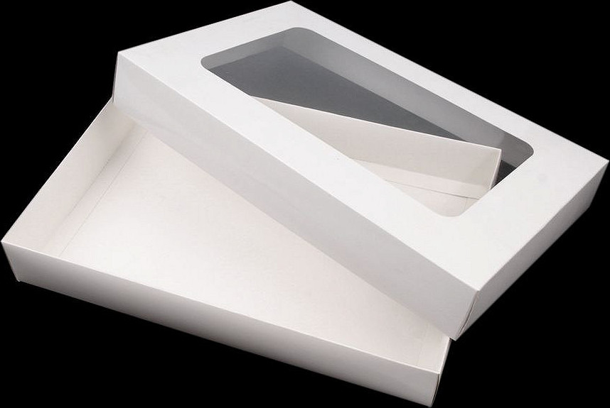 Papírová krabice s průhledem Varianta: 2 bílá, Balení: 4 ks