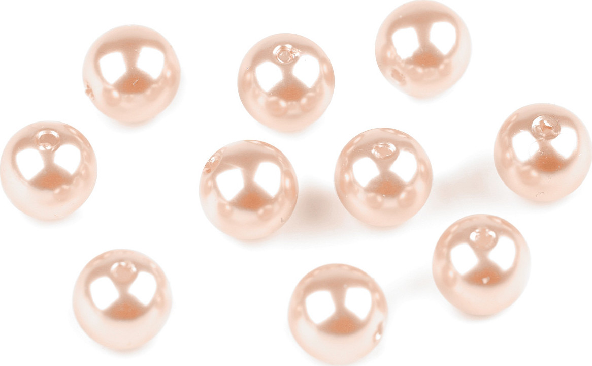 Plastové voskové korálky / perly Glance Ø10 mm Varianta: F49 růžová sv., Balení: 500 g
