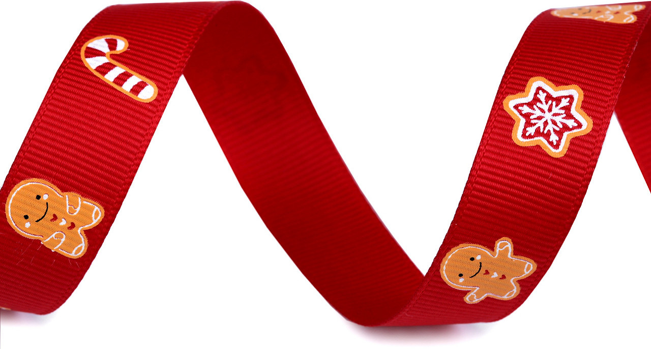 Vánoční rypsová stuha šíře 16 mm Varianta: červená, Balení: 90 m