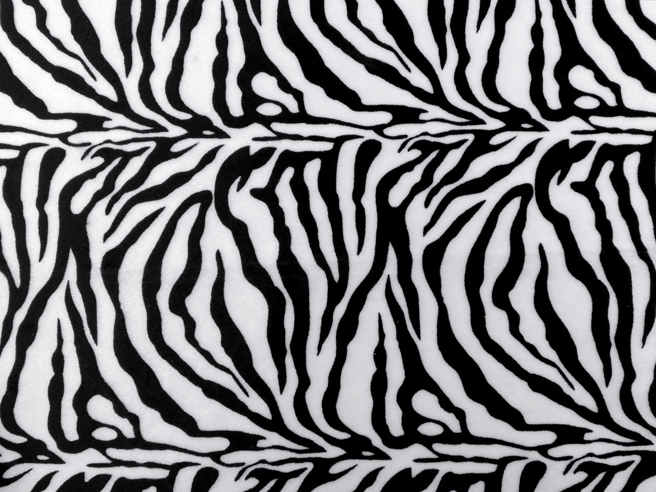 Imitace zvířecí kůže / kožešina zebra Varianta: bílá černá, Balení: 1 m