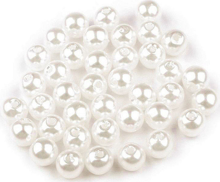 Plastové voskové korálky / perly Glance Ø6 mm Varianta: F1 perlová světlá, Balení: 500 g