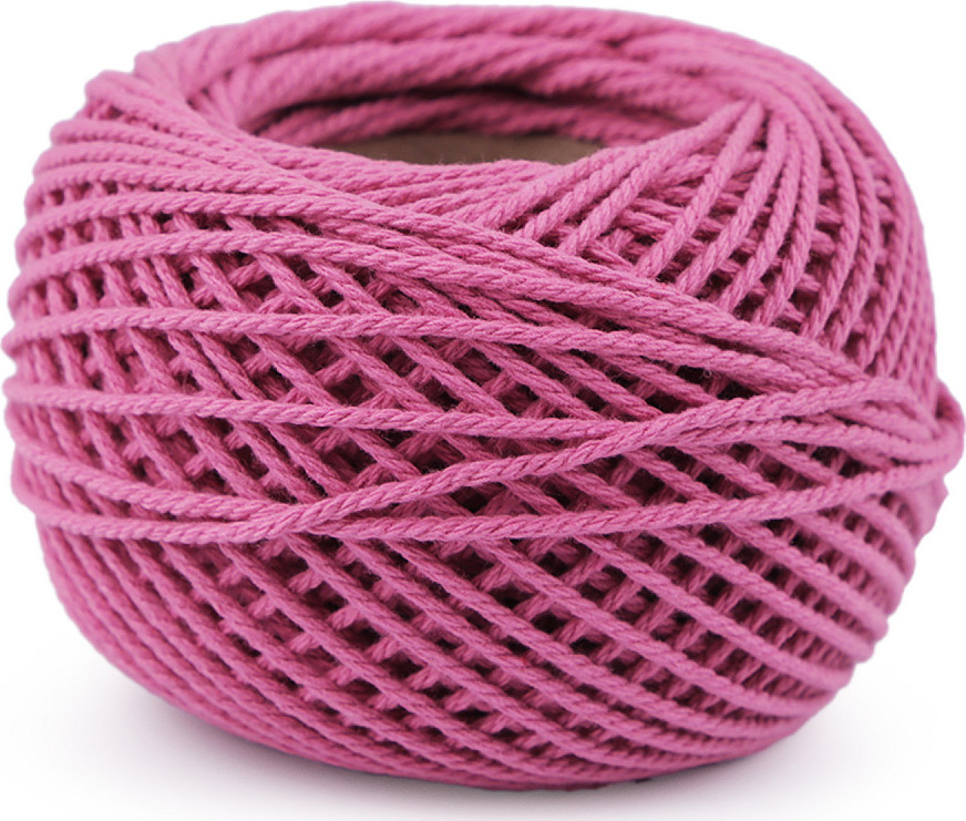 Bavlněná příze macrame / háčkovací 40 g Varianta: 7 (20) růžový oleandr, Balení: 1 ks