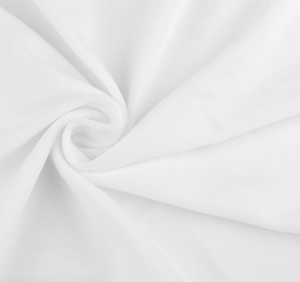 Velvet / samet / froté jednobarevné Varianta: B bílá, Balení: 1 m
