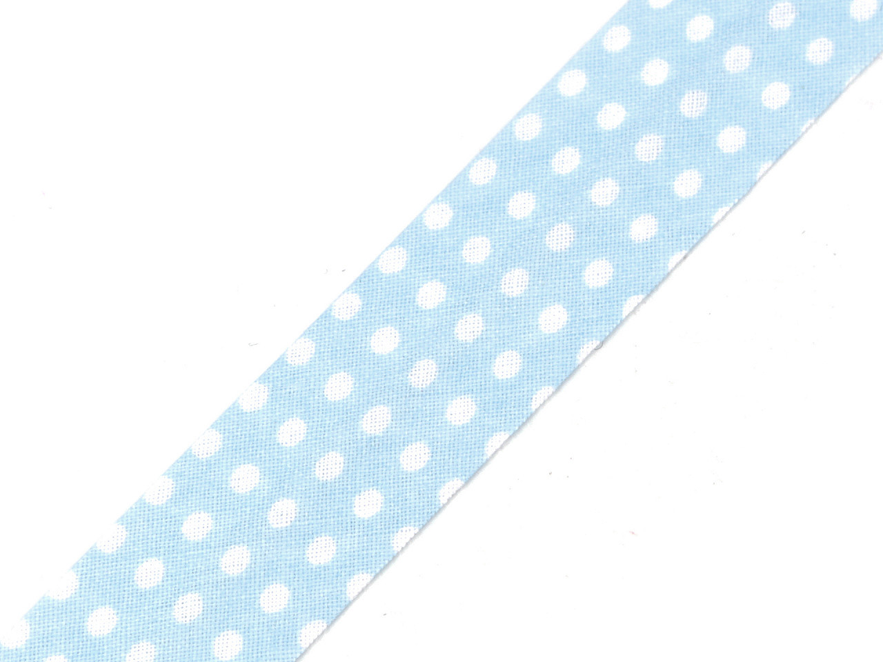 Šikmý proužek bavlněný puntík, káro, hvězdy, jemný proužek šíře 20 mm zažehlený Varianta: 380798/8 modrá ledová puntíky, Balení: 15 m
