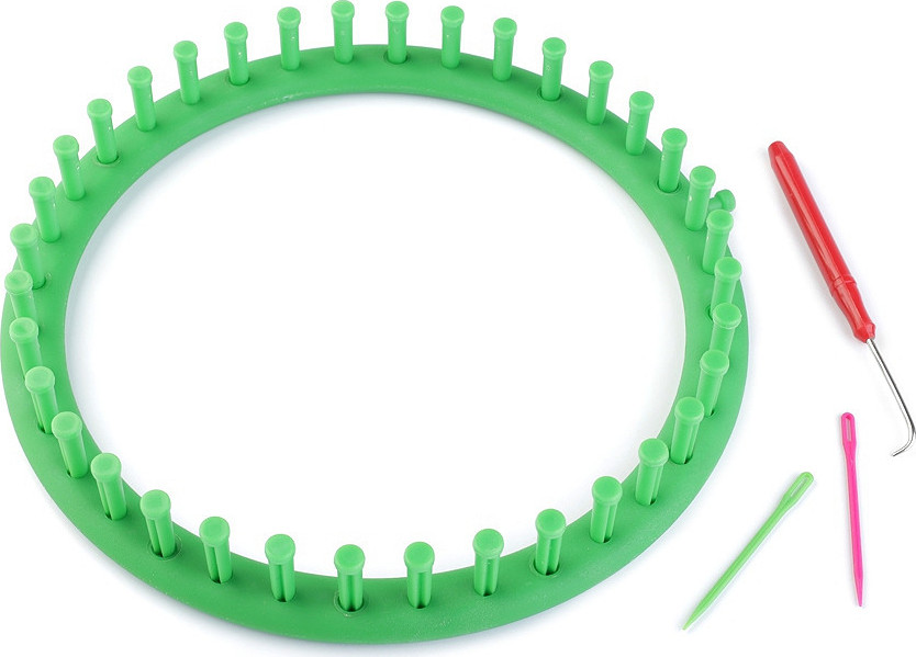 Plastový rámeček na pletení tunelů, šál, čepic Ø24 cm Varianta: zelená irská, Balení: 1 sada