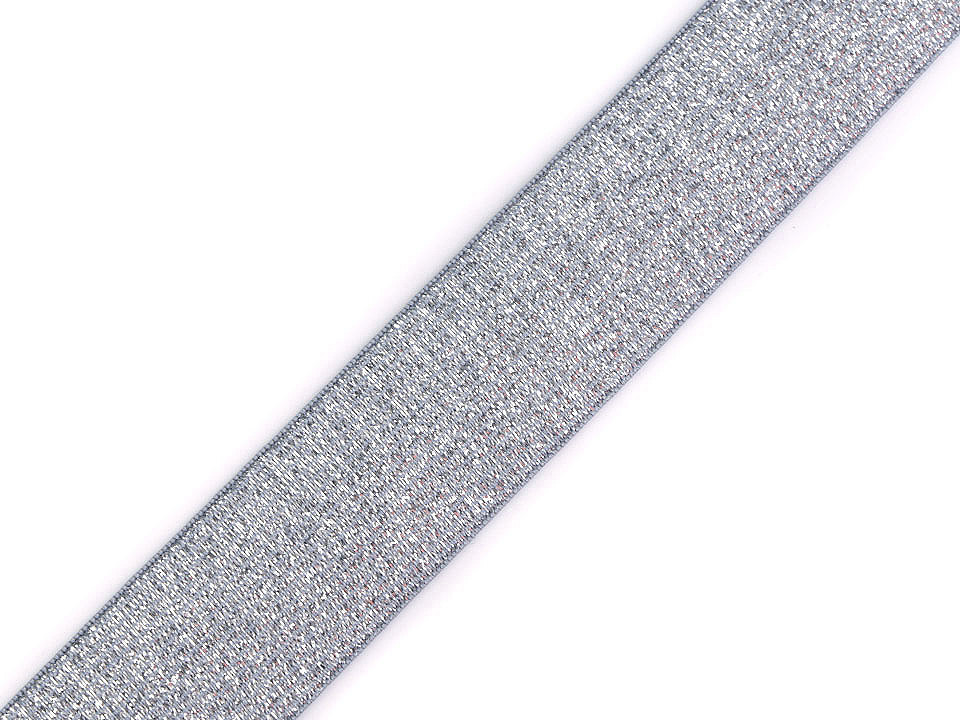 Pruženka s lurexem šíře 30 mm Varianta: 4 šedá stříbrná, Balení: 1 m