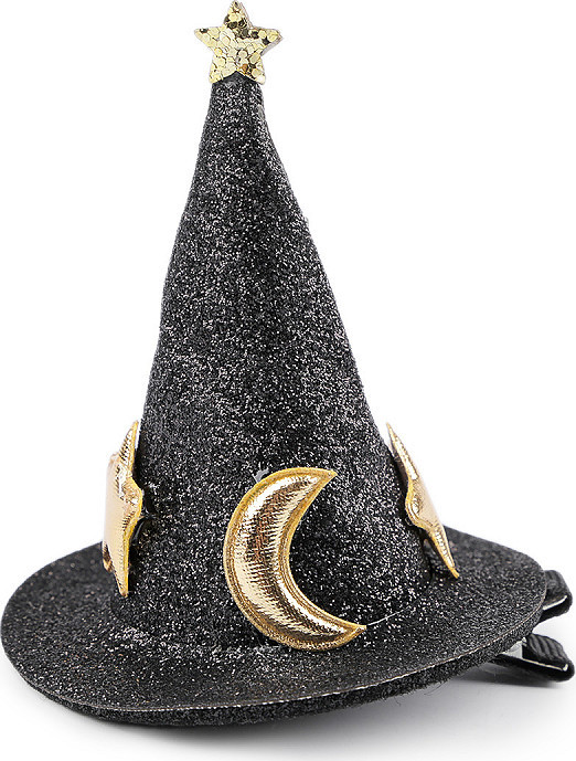 Sponka do vlasů čarodějnický klobouk Varianta: černá zlatá, Balení: 1 ks