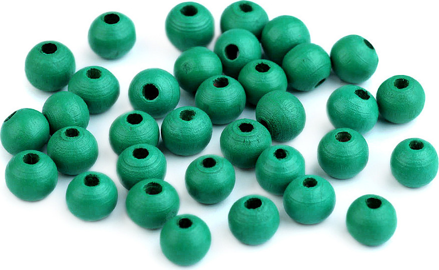 Dřevěné korálky Ø8 mm Varianta: 46 zelená khaki tmavá, Balení: 20 g