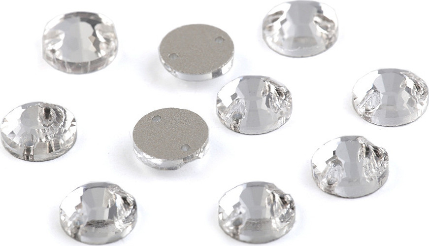 Broušené kamínky našívací Ø8 mm Varianta: crystal, Balení: 12 ks