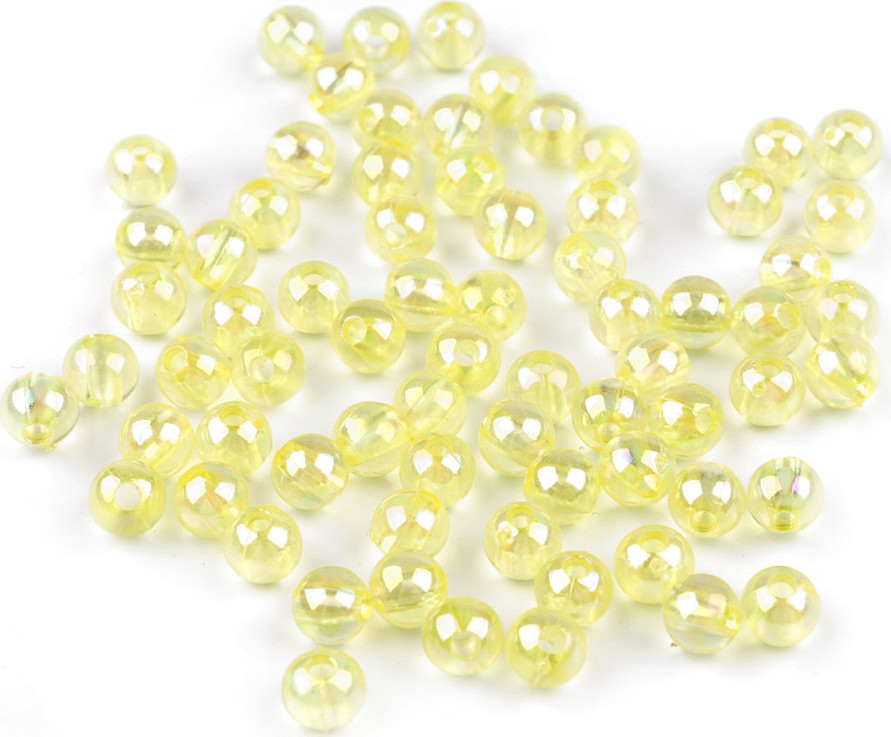 Plastové korálky duhové Ø6 mm Varianta: 2 žlutá, Balení: 10 g