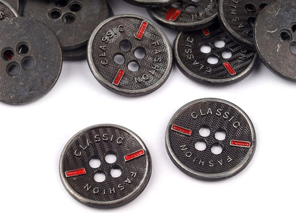 Kovový knoflík Classic velikost 26" a 32" Varianta: 1 (26") nikl antik, Balení: 50 ks