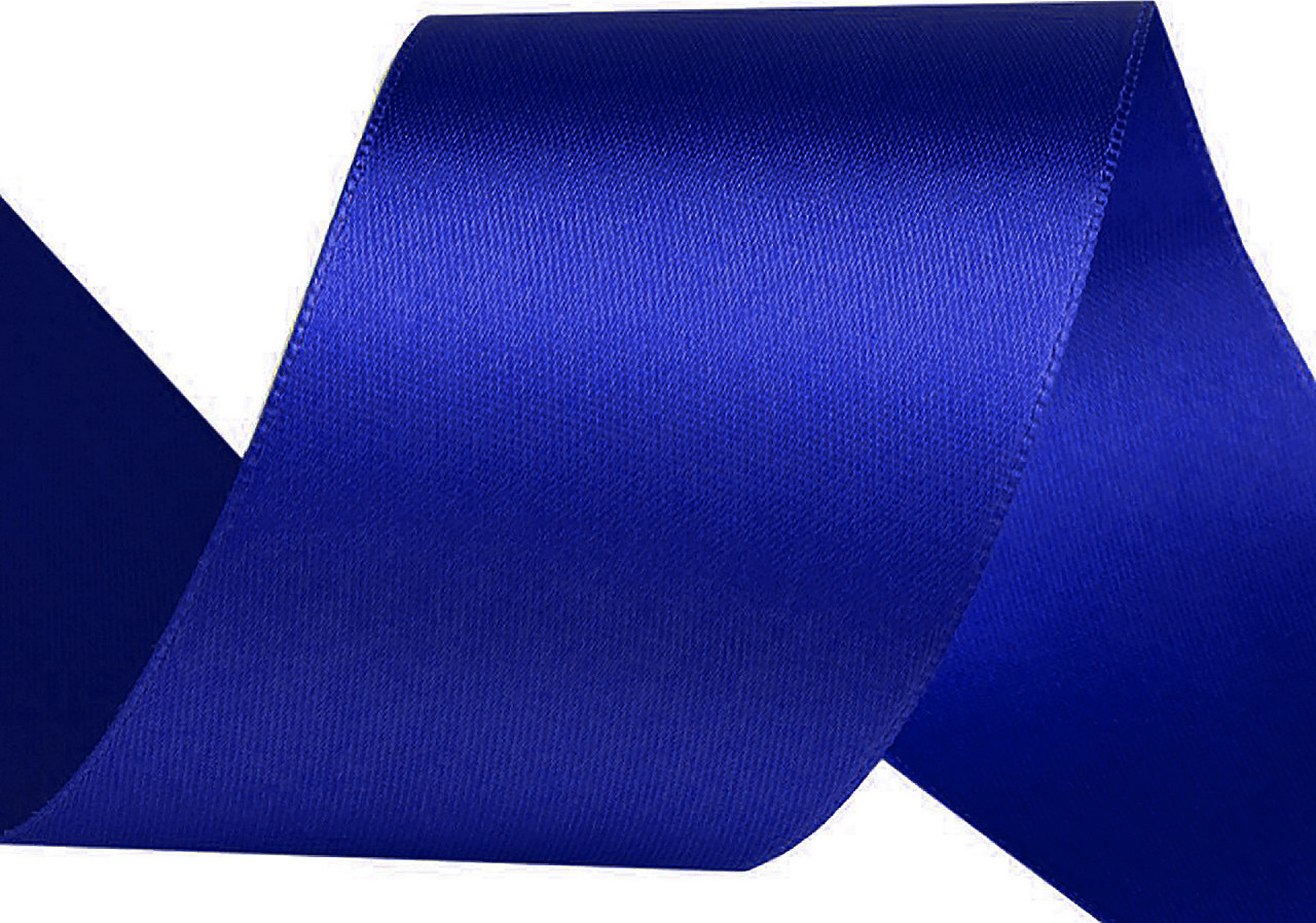 Atlasová stuha oboulící šíře 50 mm Varianta: 411 modrá safírová, Balení: 20 m