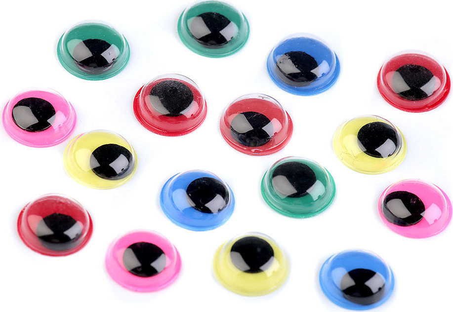 Plastové oči barevné Ø10 mm Varianta: mix barev, Balení: 50 ks