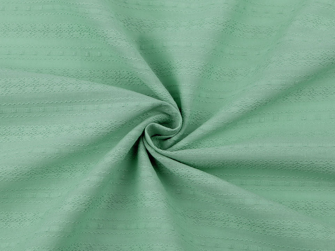 Bavlněná látka / plátno s krajkovým efektem Varianta: 7 zelená pastel sv, Balení: 1 m