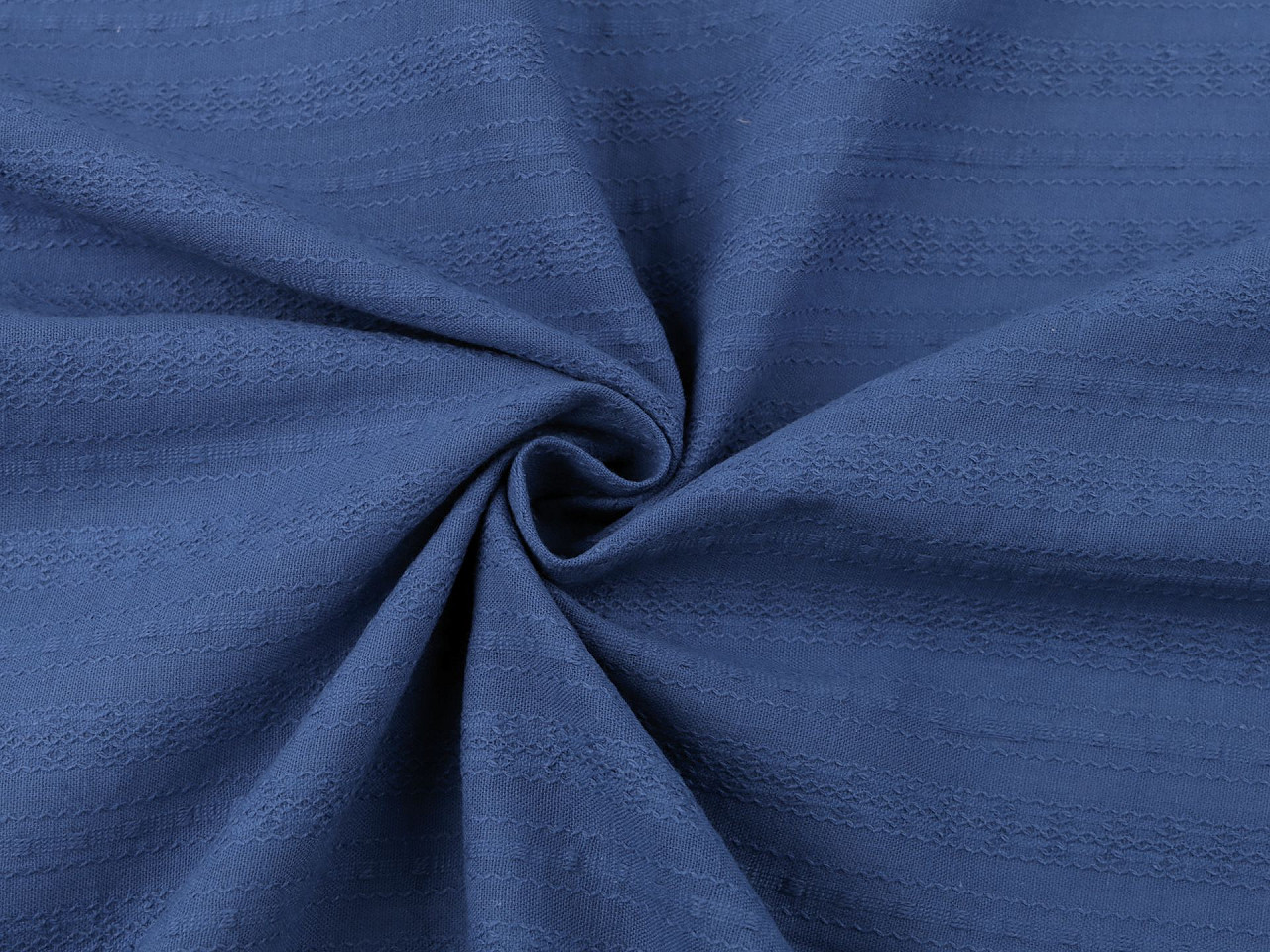 Bavlněná látka / plátno s krajkovým efektem Varianta: 9 modrá, Balení: 1 m